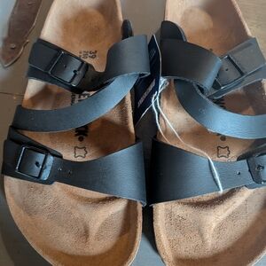 Birkenstock Black Leather Sandals